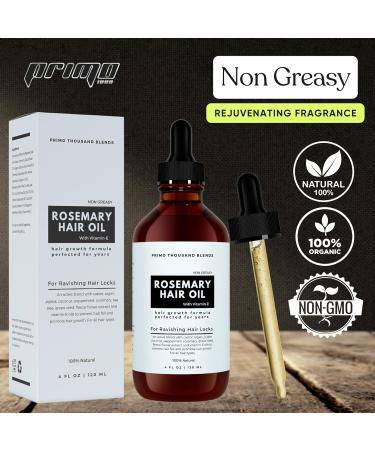 Rosemary Oil for Hair Growth 120ml diluted with natural oils | Castor Argan jojoba Peppermint Coconut tea tree Vitamin E | 100% Veganic Serum for Skin Care Hair Care Non Greasy - Buy Online on GoSupps.com