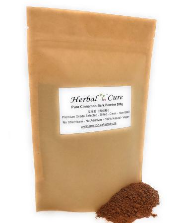 Herbal Cure - Cinnamon Powder Cinnamon 200g - Sifted Clean Fresh Natural Vegan Hot & Spicy - Rich Aroma - Product of China