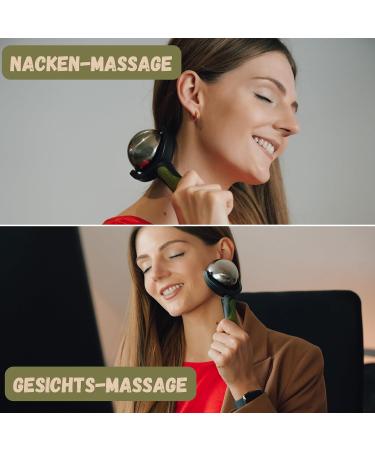 M.S.Lemberg Massage Roller with Handle - Heat & Cold Massage Ball for Relaxation & Wellness - Fascia Rod & Device Tool for Face Neck Back - Ideal Gift - Buy Online on GoSupps.com