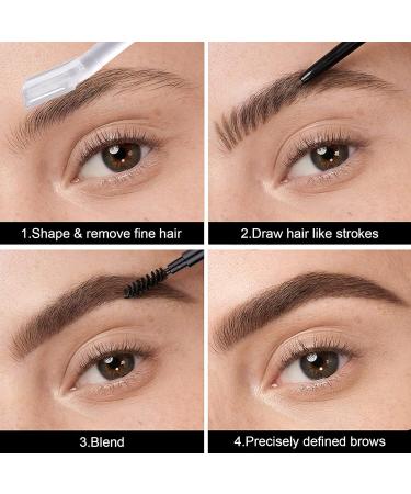 2 Packs Ultra Slim Eyebrow Pencil Micro Brow Definer Pencil with eyebrow razor Waterproof Long-lasting Precise Fine Tip Applicator for Perfect Brows Black - Buy Online on GoSupps.com