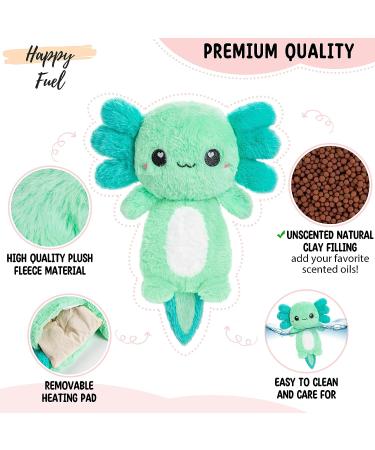 Mint Axolotl Microwavable Heating Pad - Cute Kawaii Plushie for Women and Kids - Hot/Cold Therapy Stuffed Animal - Perfect Axolotl Gift - Buy Online on GoSupps.com