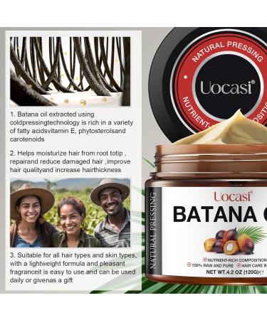 Uocasi Black Batana Oil - 100% Pure Organic Hair Growth Treatment Prevents Dry Hair & Split Ends (4.2 OZ - Buy Online on GoSupps.com