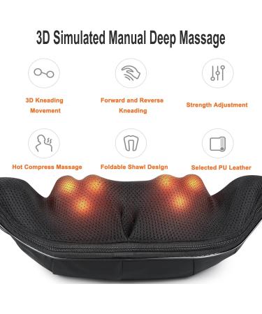 Electric Shiatsu Massager with Heat Neck Back & Shoulder Massage Device | Ideal Gift for Men & Women | International Shipping Available - Buy Online on GoSupps.com