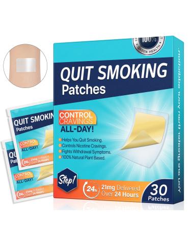 21mg Step 1 Smoking Aid Stop Smoking Patch Easy and Effective to Help Quit Smoking, Safety Anti-Smoking Stickers Stop Smoking Aid, 30 Count, 24H Delivered