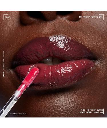 NYX Professional Makeup Milky Gloss Lip Gloss - Mixed Berry Shake (Raspberry) 12-Hour Hydration, Vegan & Scented - Buy Online on GoSupps.com