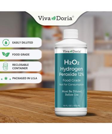 Viva Doria Food Grade Hydrogen Peroxide 12% - 16 Fl Oz | Safe for Food Use International Shipping Available - Buy Online on GoSupps.com