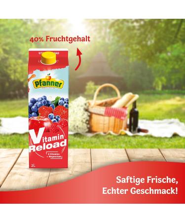 Pfanner Vitamin Reload Drink - 2L Enriched with Vitamins B1 B2 B3 B6 B7 Magnesium E & C - Boost Your Health | Buy Online Internationally - Buy Online on GoSupps.com