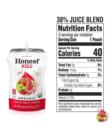 Honest Kids Super Fruit Punch Organic Juice Drink 6.75 Fl Oz 32 Pack - Buy Online on GoSupps.com