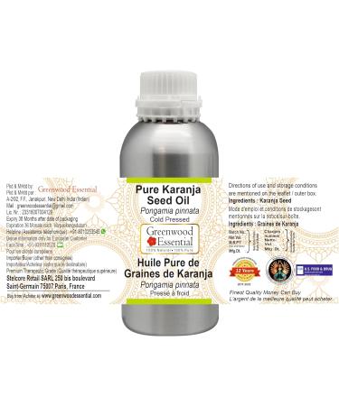Greenwood Essential Pure Karanja Seed Oil - Therapeutic Grade Cold Pressed 630ml | Best for Skin & Hair Care | International Shipping Available - Buy Online on GoSupps.com