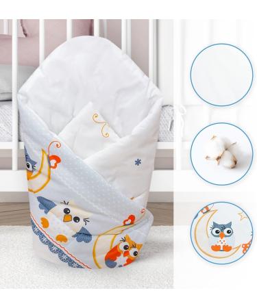 Baby Swaddle Wrap Blanket/Newborn Cotton Swaddling Sleeping Bag 0 to 3 Months (Owls Grey) 6 - Buy Online on GoSupps.com