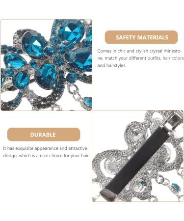 Shop Lurrose Japanese Rhinestone Feather Hair Clip - Elegant Dark Blue Barrette for Stylish Updos - Buy Online on GoSupps.com