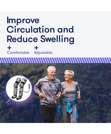 Perfecore Leg Massager with Heat Air Compression - Adjustable Feet & Calves Massager for Circulation and Muscle Relaxation - 3 Pressure Levels, 7 Modes - Gray - Buy Online on GoSupps.com