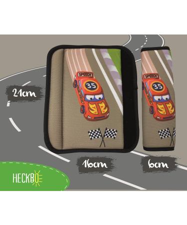 HECKBO 2X Kids Car Seat Belt Pads - Racing Cars Design - Seat Belt Protectors for Kids and Babies - Ideal for Booster Seats and Bicycle Racing - 2 Pieces - Buy Online on GoSupps.com