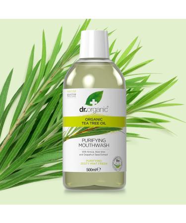 Dr Organic Tea Tree Mouthwash - Natural & Vegan 500ml - Buy Online on GoSupps.com