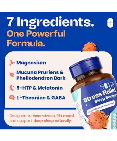 Magnesium Citrate Capsules 200mg for Stress and Sleep Support (1 Month Supply) - Unflavored GABA L-Theanine Supplement to Support Focus Mood and Energy Levels - Veg Calm Magnesium Citrate with 5 HTP - Buy Online on GoSupps.com