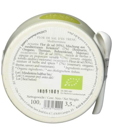 Gusto Mundial Flor de Sal d Es Trenc | 100g Untreated Natural Sea Salt from Mallorca with Mediterranean Herbs | Premium Sea Salt for Gourmet Cooking - Buy Online on GoSupps.com