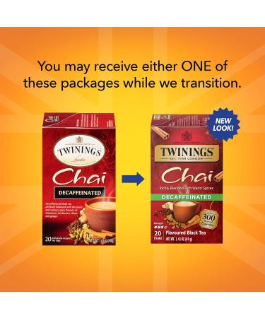 Shop Twinings Decaffeinated Chai Tea Bags - 20 Count (Pack of 6) | Sweet Spices for Hot or Iced Enjoyment | International Shipping Available - Buy Online on GoSupps.com