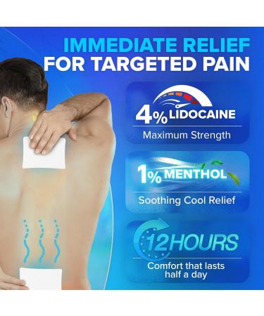 JJ CARE Lidocaine Patches Pack of 30 , 4 x 5.5 Lidocaine 4% Maximum Strength Back Pain Relief Patches for Fast Numbing of Aches, Pains, Back, Neck, Shoulder, Muscle Soreness - Buy Online on GoSupps.com
