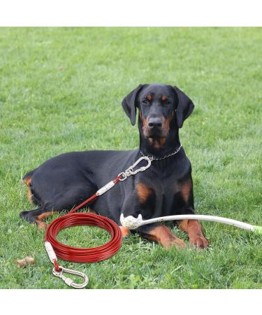 Durable 9M Red Tie-Out Leash for Dogs | Adjustable Yard Leash - Ideal for Large and Small Dogs | Shop Internationally! - Buy Online on GoSupps.com