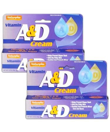 2X Natureplex Vitamin A & D Cream 1.5 oz Diaper Rash Cuts Burns Chapped Skin