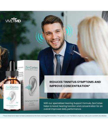 ZenCortex Tinnitus Relief Drops - Maximum Strength Ear Treatment for Ringing Ears - 5 Pack - Effective Tinnitus Solution - Buy Online on GoSupps.com