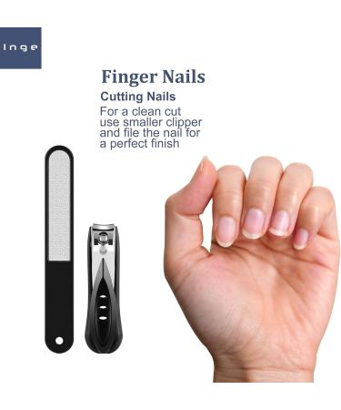 Inge Toenail Clippers | Professional Nail Clippers | Nail Nippers | Toe Nail Clipper for Thick Nails | Nail File Included | 4 Piece Set Boxed - Buy Online on GoSupps.com