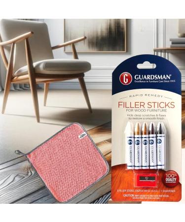 Guardsman Wood Filler Sticks - Colored Wood Filler Bundle for Furniture & Floor Repair - Pack of 6 with Cleaning Towel - Buy Online on GoSupps.com