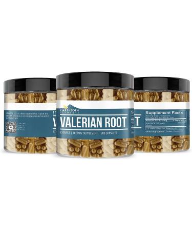 Earthborn Elements Valerian Root 200 Capsules - Pure, Undiluted, No Additives - Buy Online on GoSupps.com