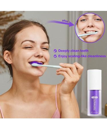 Purple Teeth Whitening Toothpaste for Sensitive Teeth - Intensive Stain Removal and Deep Cleansing - Buy Online on GoSupps.com