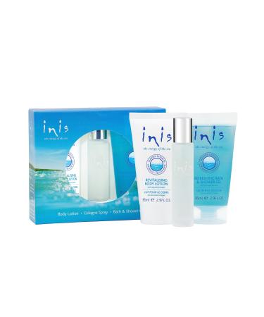 Inis the Energy of the Sea Trio Gift Set - Revitalizing Body Lotion - Refreshing Shower Gel - Unisex Cologne - Hydrating Body Lotion - Body Wash - Womens Perfume - Mens Cologne - Travel Size Cosmetics