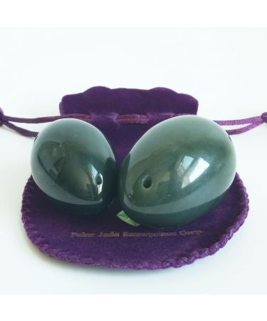 Nephrite Yoni Eggs Set - Drilled Polar Jade for Beginners & Medium Users | Includes Box Silk Cord & Instructions - Buy Online on GoSupps.com
