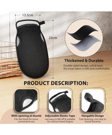 Exfoliating Body Scrubber Glove - 1 Pcs Korean Exfoliating Mitt Thickened Body Scrub Gloves Deep Exfoliating Mitt Body Exfoliator Glove Exfoliating Gloves for Shower (Black) - Buy Online on GoSupps.com