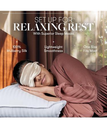 Beckham Hotel Collection Silk Sleep Mask - Pack of 2 Mulberry Silk Sleeping Masks for Men and Women - Adjustable Strap, Blackout Eye Mask for Sleeping & Travel - Grey - Buy Online on GoSupps.com