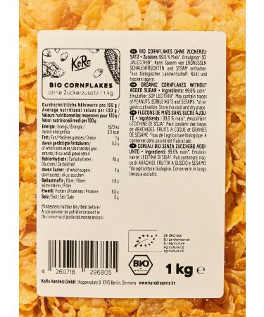 KoRo - Organic Cornflakes without added sugars 1 kg - Buy Online on GoSupps.com