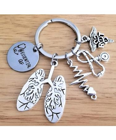 Kit's Kiss RT Respiratory Therapist Keychain - Anatomical EKG Heartbeat Gift for Lung Specialist | Essential Pulmonary Care Accessory | 1.26" Silver Key Ring - Buy Online on GoSupps.com