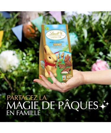 Lindt - Sachet de Moulages LAPIN OR - Assortiment de Chocolats Double lait Noisette et Caramel sal - Id al pour P ques 130g - Buy Online on GoSupps.com