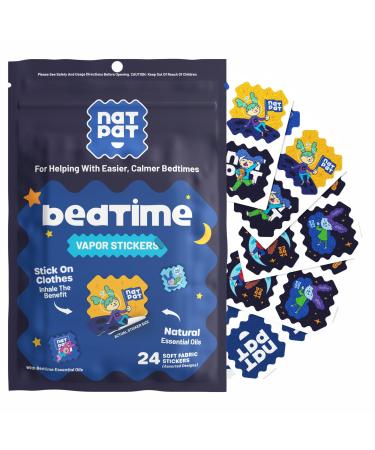 NATPAT Sleepy Patch Bed Time Stickers for Kids - Sleep Promoting Patch - Non-Toxic Solution for Better Sleep - Chemical & Drug Free Melatonin Free - Buzz Patch Natural Patch (24 Pack)