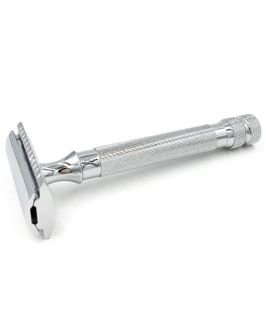 Parker 91R Double Edge Safety Razor | Heavyweight Brass Frame & Knurled Handle | Includes 5 Premium Blades - Perfect for Close Shaves - Buy Online on GoSupps.com