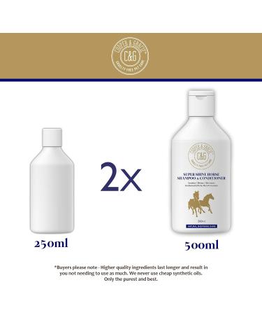 C&G Pets - Super Shine Horse Shampoo & Conditioner 500 ML - Antibacterial Protection Against Itching - Helps Coat Soothe Splinters - Cruelty Free - Calm - Buy Online on GoSupps.com