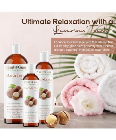 Plant Guru Macadamia Nut Oil 8 fl. oz. Cold Pressed 100% Pure Natural Carrier Skin Face Body and Hair Moisturizer. Ideal for DIY Creams Lotions and Lip Balms - Buy Online on GoSupps.com