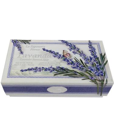 Bath Soap La Saponeria Firenze by Saponificio Artigianale Fiorentino Italian Spa Cleanser Made In Tuscany 10.5 Ounce Decorative Bar Lavanda (Lavender)