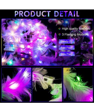 28 Pcs Luminous LED Feather Crown Headband for Women - Glowing Hair Accessories for Wedding, Festival, Party - Buy Online on GoSupps.com