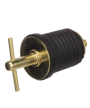Attwood 11587-4 T-Handle Drain Plug, for 1-Inch-Diameter Drains, Locks in Place, Brass-Plated Handle with Chain - Buy Online on GoSupps.com