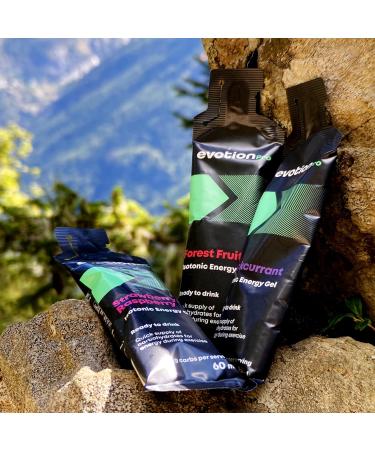 Evotion Pro High Energy Gel - 5 x 60ml - 80kcal - 20g Carbs - Forest Berries - Maltodextrin Power Gel for Running & Marathons - Liquid Energy Shot - Buy Online on GoSupps.com