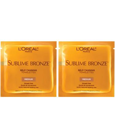 L'Oreal Paris Skincare Sublime Bronze Sunless Tanning Towelettes, Fast-Drying, Streak-Free Self-Tanner, Suitable for all Skin Types, 6 Each (Pack of 2) 2 Count (Pack of 1) - Buy Online on GoSupps.com