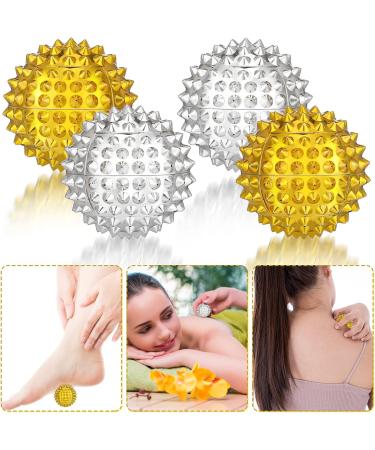 Fingertoys 8-Piece Magnetic Massage Balls Set - Acupuncture & Yoga Massage Balls (32mm) - Silver & Golden for Muscle Relief - Buy Online on GoSupps.com