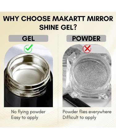 Makartt Chrome Gel Nail Polish Set-Metallic Gel Nail Polish Silver and Gold 3D Metal Painting Gel for Nail Art Soak off UV/LED Glossy Mirror Effect Nail Glue Gel for Home Salon DIY Manicure 2 * 8ml Gold&silver-8ml Mirror Shine Gel - Buy Online on GoSupps.com