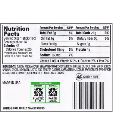 SIMMS Turkey Sausage Snack Sticks 16 oz - High-Quality Turkey Snack for On-the-Go - Buy Online on GoSupps.com