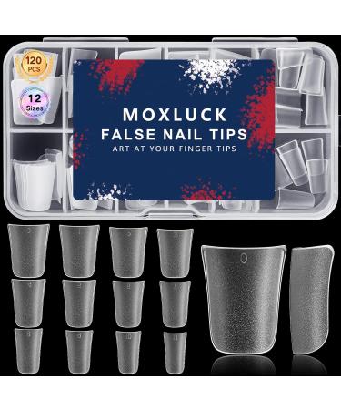 Short Duck Nail Tips Full Cover - 120Pcs Curved Acrylic Nails for DIY Nail Art | French Fake Nail Tips in 12 Sizes - Buy Online on GoSupps.com