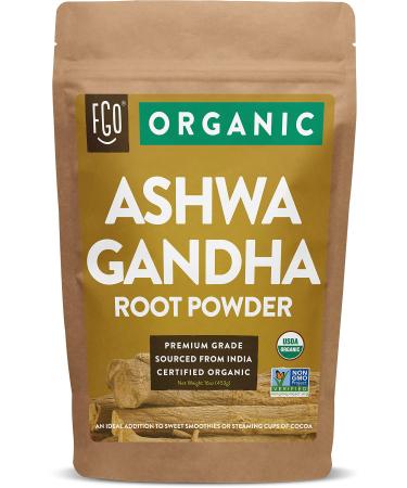 Organic Ashwagandha Root Powder | 16oz Resealable Kraft Bag 453g 16 Ounce (Pack of 1)